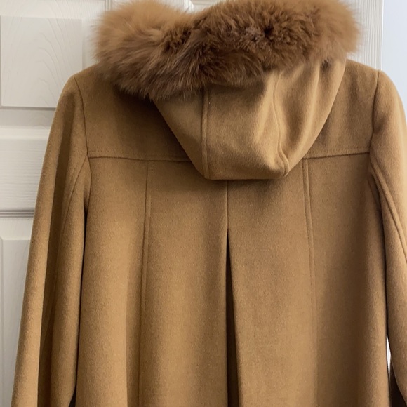 Ellen Tracy Blue fox and wool hooded coat - Picture 10 of 15